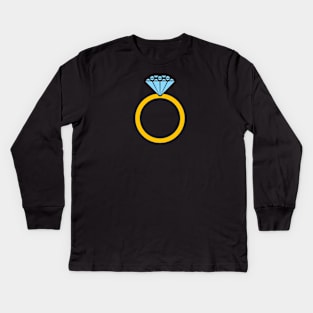 Diamond Ring With Gold Band Kids Long Sleeve T-Shirt